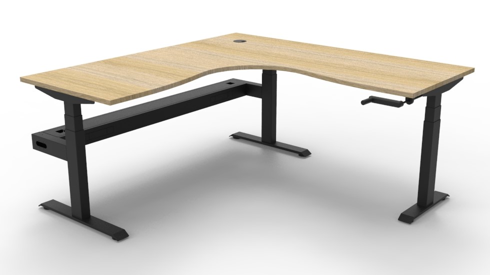 Boost Manual Height Adjustable Corner Desk